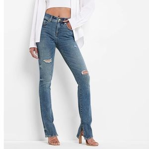 Express Medium Wash Ripped Skyscraper Jeans SIZE 2